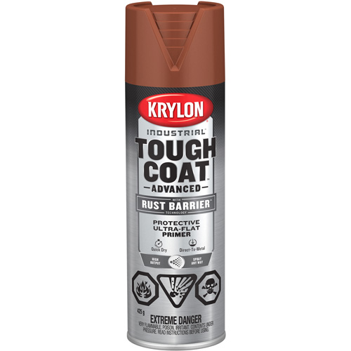 Peinture Tough Coat avec technologie Rust Barrier, Appr&ecirc;t oxyde rouge, Ultra-mat, 425 g, Canette a&eacute;rosol Auto-Cam