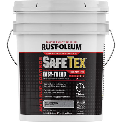 SafeTex&reg; Easy-Tread Acrylic Coating, 4 gal., Water-Based, Flat/Textured, Grey Auto-Cam