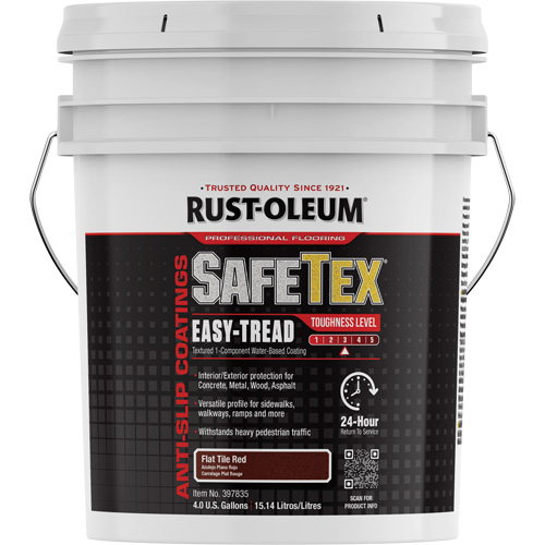 SafeTex&reg; Easy-Tread Acrylic Coating, 4 gal., Water-Based, Flat/Textured, Red Auto-Cam