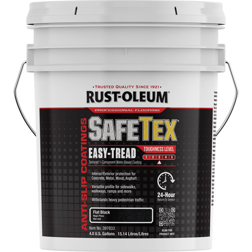 SafeTex&reg; Easy-Tread Acrylic Coating, 4 gal., Water-Based, Flat/Textured, Black Auto-Cam