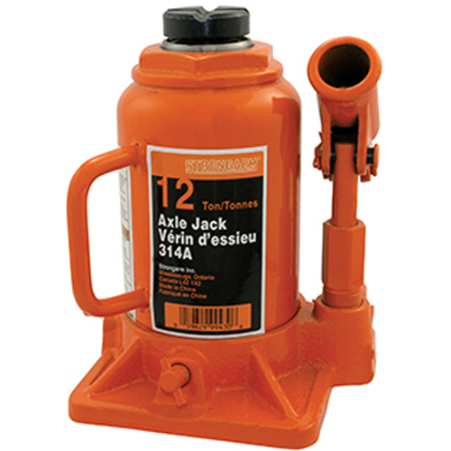 314A Bottle Jack, 12 tons, Manual Hydraulic, 13" Raised Height Auto-Cam