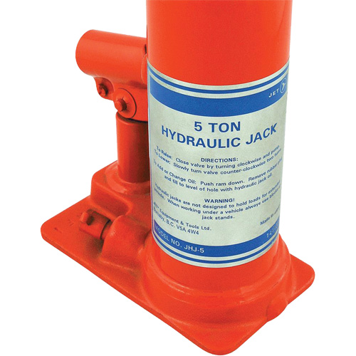 JHJ-5 Super Heavy-Duty Bottle Jack, 5 Ton(s), 15-3/8" Raised Height Auto-Cam