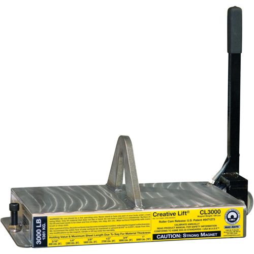 Creative Lift&reg; Magnets, 3000 lbs. (1.5 tons) Holding Cap., 19-1/4" L x 10-1/2" W x 7" H Auto-Cam