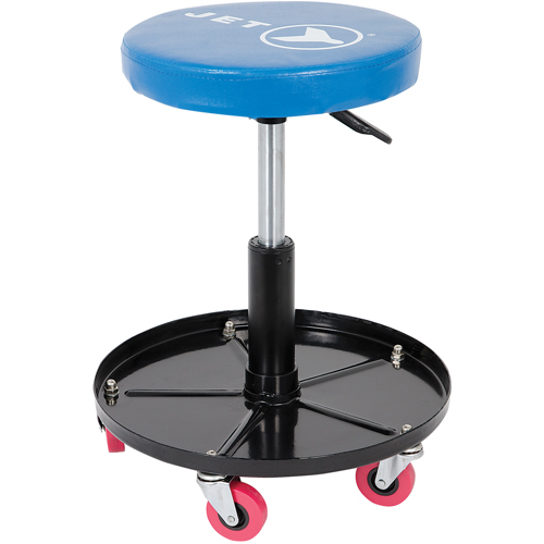 JMS-642A Adjustable Mechanic's Roller Seat, Vinyl, Blue, 300 lbs. Capacity Auto-Cam