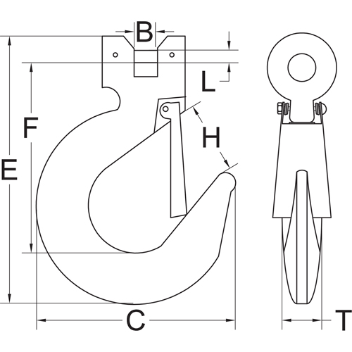 Clevis Slip Hook with Latch - Grade 70 Auto-Cam