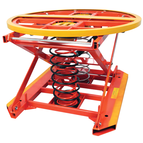Spring Operated Pallet Positioner and Leveler, 43-1/2" L x 43-1/2" W, 4500 lbs. Cap. Auto-Cam