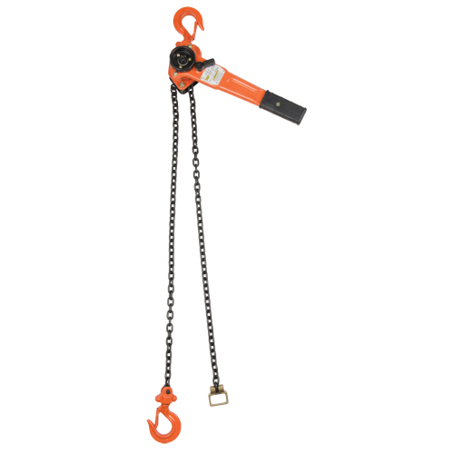 Lever Chain Hoist, 10' Lift, 1000 lbs. (0.5 tons) Capacity, Alloy Steel Chain Auto-Cam