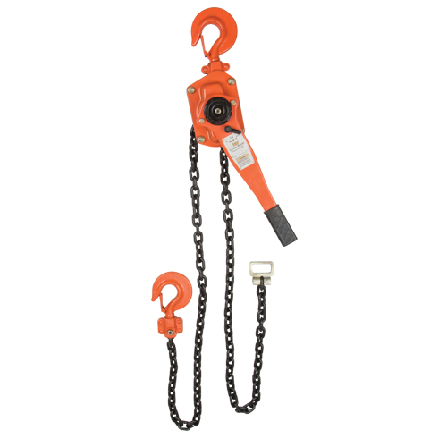 Lever Chain Hoist, 5' Lift, 6000 lbs. (3 tons) Capacity, Alloy Steel Chain Auto-Cam