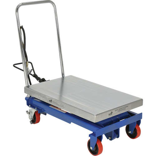 Pneumatic Hydraulic Scissor Lift Table, Steel, 32-1/2" L x 19-3/4" W, 1000 lbs. Cap. Auto-Cam