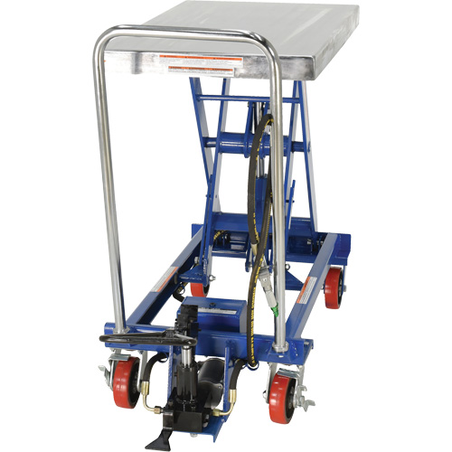 Pneumatic Hydraulic Scissor Lift Table, Steel, 32-1/2" L x 19-3/4" W, 1000 lbs. Cap. Auto-Cam