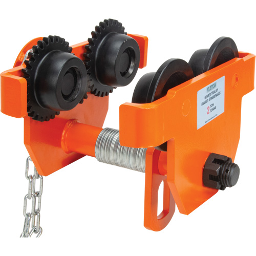 Adjustable Trolley with Safety Plates, 4000 lbs. (2 tons) Capacity, 3-15/16" - 5-14/16" Auto-Cam