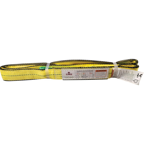 Polyester Web Sling, Double Ply, Twisted Eye, Type 4, 2" W x 8' L, 6400 lbs. Vertical Cap. Auto-Cam