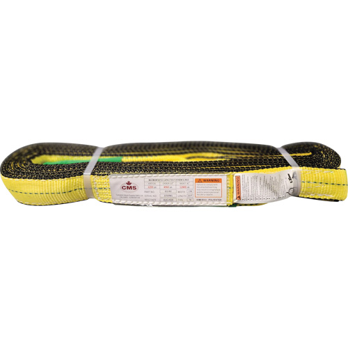 Polyester Web Sling, Double Ply, Twisted Eye, Type 4, 2" W x 20' L, 6400 lbs. Vertical Cap. Auto-Cam