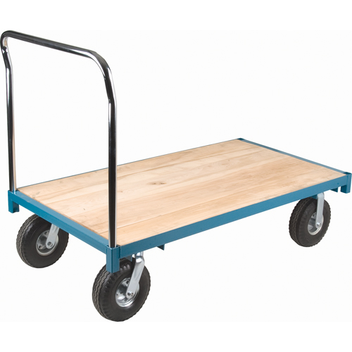 Heavy-Duty Platform Truck, 48" L x 24" W, 1200 lbs. Capacity, Pneumatic Casters Auto-Cam