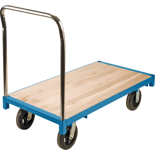 Heavy-Duty Platform Truck, 48" L x 24" W, 2000 lbs. Capacity, Rubber Casters Auto-Cam