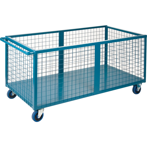 Wire Mesh Box Truck, Steel, 63" L x 30" W x 31.5" H, 25 cu. Ft. Volume, 1200 lbs. Capacity Auto-Cam