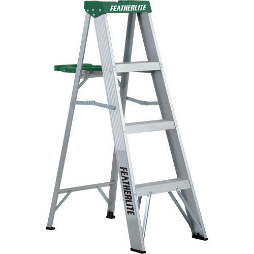 Commercial Duty Stepladders (2400 Series), 4', Aluminum, 225 lbs. Capacity, Type 2 Auto-Cam
