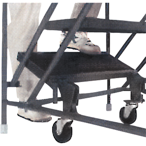 Slope Rolling Ladder, 9 Steps, Anti-Skid, 50° Incline, 90" High Auto-Cam