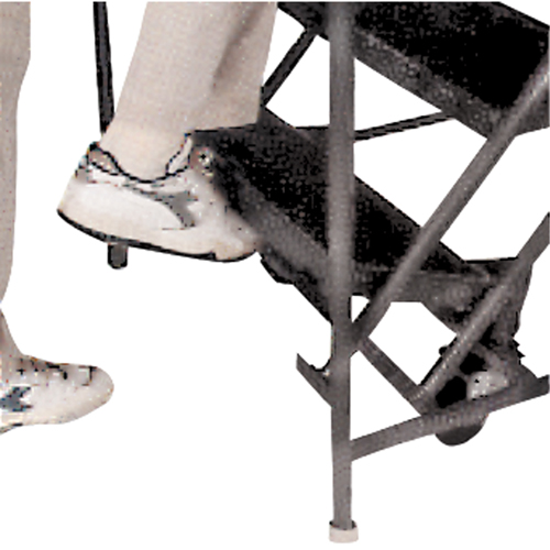 Slope Rolling Ladder, 9 Steps, Anti-Skid, 50° Incline, 90" High Auto-Cam