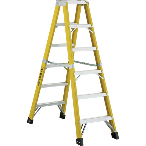 6600 Series Industrial Heavy-Duty 2-Way Stepladders, Fibreglass, 300 lbs. Capacity, 6' Auto-Cam