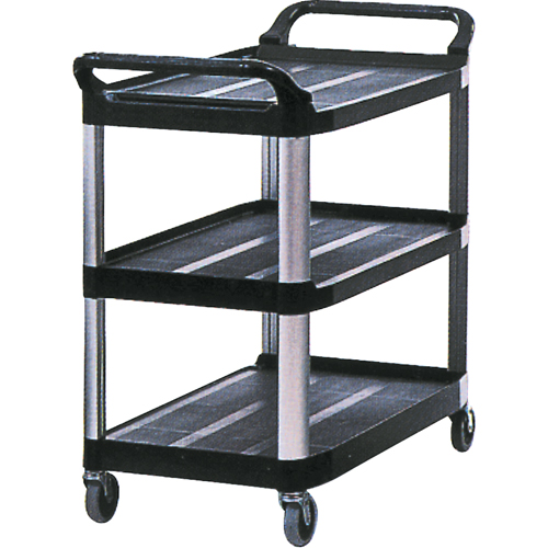 Utility Cart, 3 Tiers, 20" x 37" x 33-5/8", 300 lbs. Capacity Auto-Cam