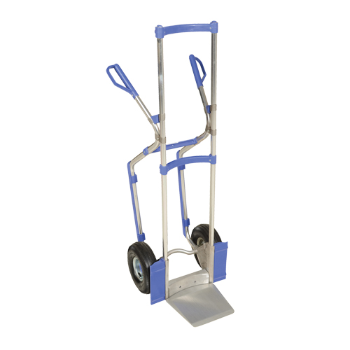Ergonomic Hand Truck, Combination Handle, Aluminum, 52" Height, 350 lbs. Capacity Auto-Cam