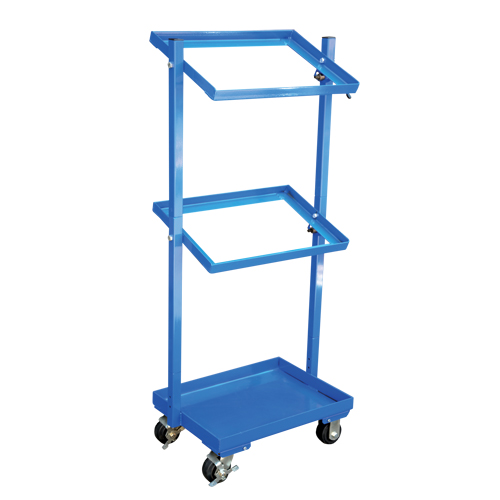Stock Cart, Steel, 30-11/16" W x 19-1/4" D, 3 Shelves, 300 lbs. Capacity Auto-Cam