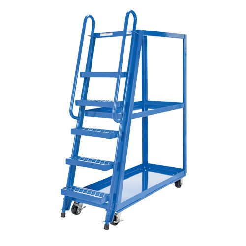 Stock Picking Cart, Steel, 21-7/8" W x 56-1/8" D, 3 Shelves, 1000 lbs. Capacity Auto-Cam