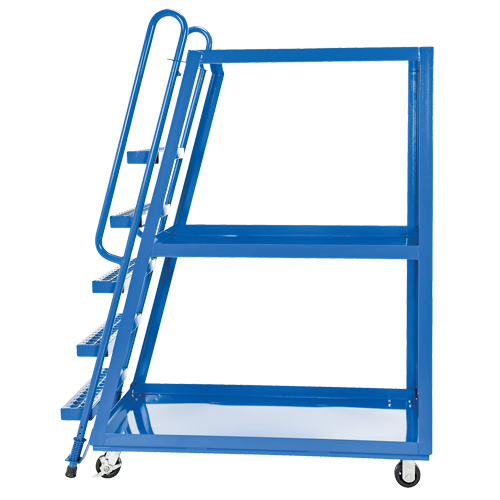 Stock Picking Cart, Steel, 27-7/8" W x 56-1/8" D, 3 Shelves, 1000 lbs. Capacity Auto-Cam