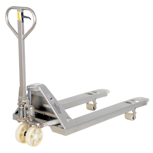 Pallet Truck, Stainless Steel, 48" L x 27" W, 5500 lbs. Capacity Auto-Cam