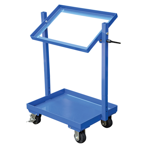 Stock Cart, Steel, 30-11/16" W x 19-1/4" D, 2 Shelves, 200 lbs. Capacity Auto-Cam