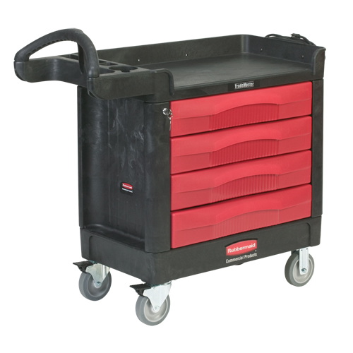 Armoires mobiles & centres de travail Trademaster, 4 tiroirs, 40-5/8" lo x 18-7/8" la x 38-3/8" h, Noir Auto-Cam