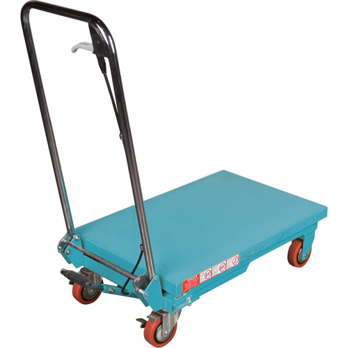 Heavy-Duty Hydraulic Scissor Lift Table, 27-1/2" L x 17-3/4" W, Steel, 330 lbs. Capacity Auto-Cam