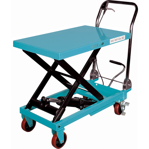 Heavy-Duty Hydraulic Scissor Lift Table, 32" L x 19-3/4" W, Steel, 1100 lbs. Capacity Auto-Cam