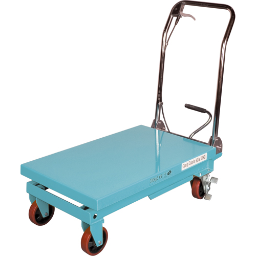 Heavy-Duty Hydraulic Scissor Lift Table, 32" L x 19-3/4" W, Steel, 660 lbs. Capacity Auto-Cam