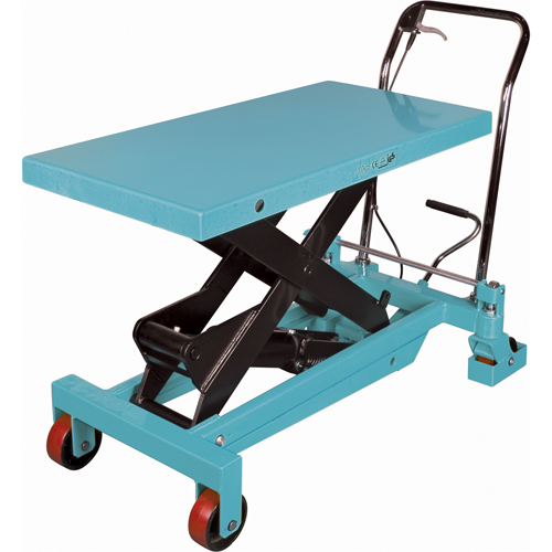 Heavy-Duty Hydraulic Scissor Lift Table, 40" L x 20-1/8" W, Steel, 2200 lbs. Capacity Auto-Cam