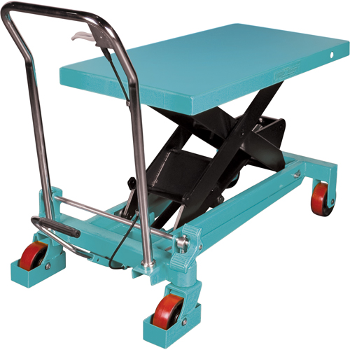 Heavy-Duty Hydraulic Scissor Lift Table, 40" L x 20-1/8" W, Steel, 2200 lbs. Capacity Auto-Cam