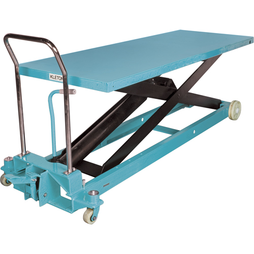 Heavy-Duty Hydraulic Scissor Lift Table, 80-1/8" L x 29-1/2" W, Steel, 2200 lbs. Capacity Auto-Cam