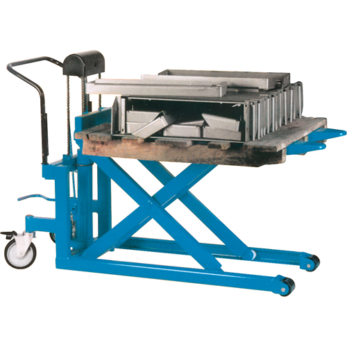 Hydraulic Skid Scissor Lift/Table, 42-1/2" L x 27" W, Steel, 2200 lbs. Capacity Auto-Cam