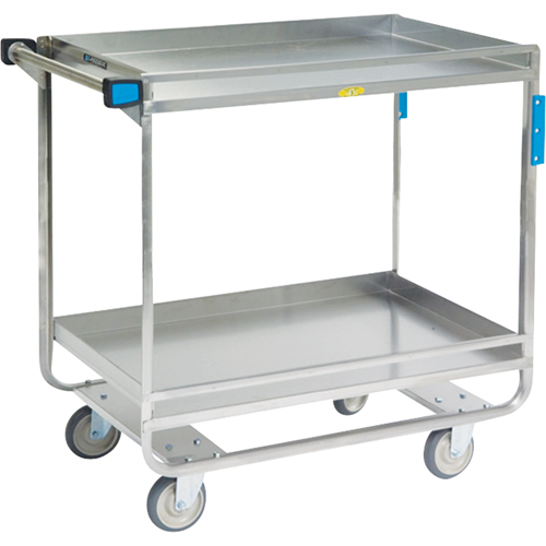 Guard Rail Carts, 2 Tiers, 23" W x 37-1/4" H x 38-5/8" D, 700 lbs. Capacity Auto-Cam