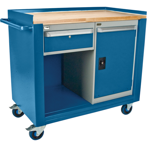 Industrial Duty Mobile Service Workbenches, Wood Surface Auto-Cam