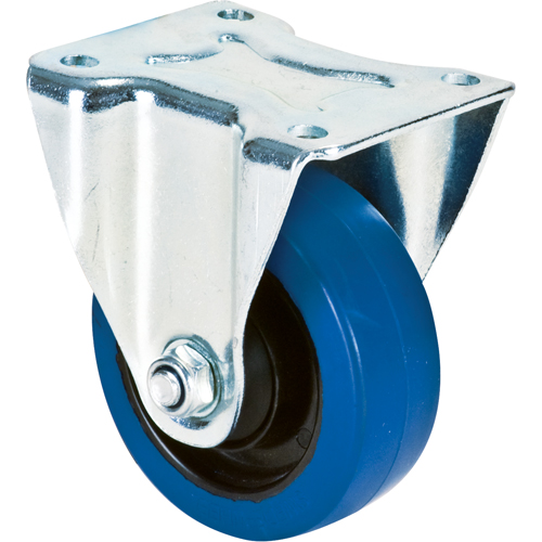 Blue Caster, Rigid, 4" (101.6 mm), Rubber, 350 lbs. (158.8 kg.) Auto-Cam