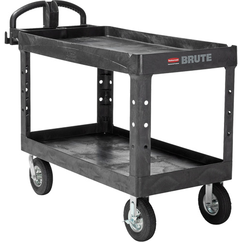Chariot utilitaire robuste, 2 tiers, 25-1/4" x 33-1/4" x 55", Capacit&eacute; 750 lb Auto-Cam