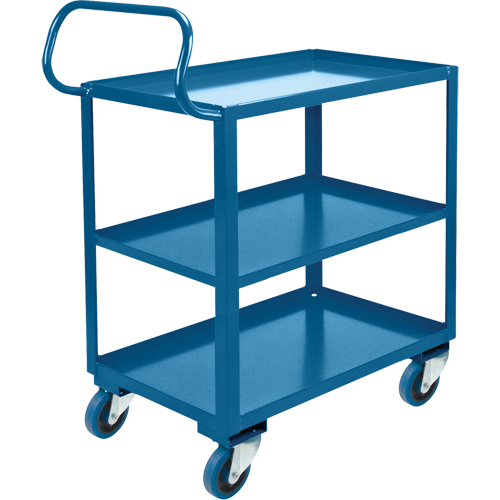 Ergonomic Shelf Truck, 800 lbs. Capacity, Steel, 26" W x 37" H x 38" D, Lip Up Auto-Cam