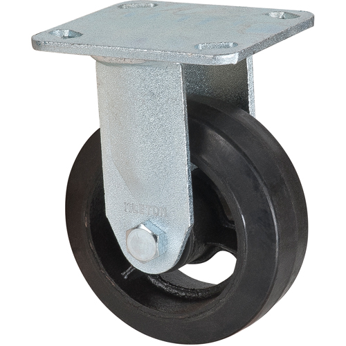 Mold-on Caster, Rigid, 5" (127 mm), Rubber, 440 lbs. (199 kg.) Auto-Cam