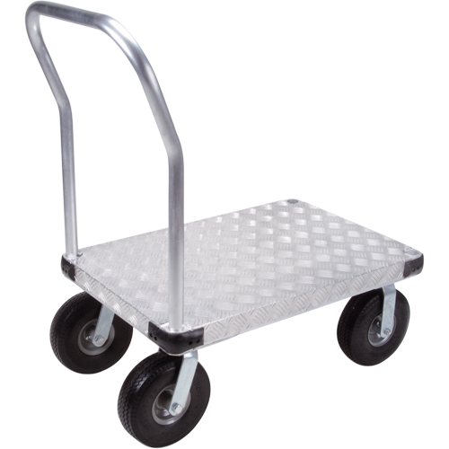 Aluminum Platform Truck, 24" W x 36" L, 1200 lbs. Cap., Flat Free Wheels Auto-Cam