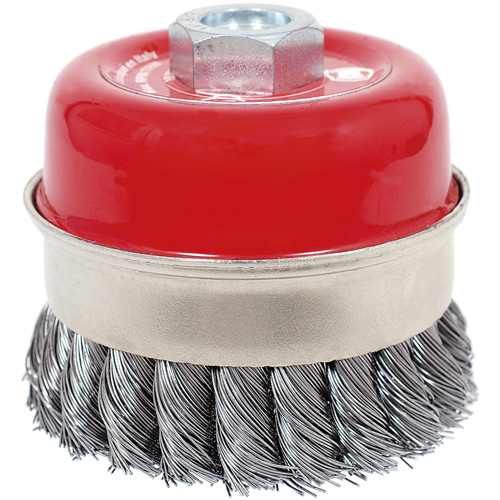 Brosse boisseau &agrave; fils li&eacute;s et nou&eacute;s haute performance CKB3201T, 3-1/2" dia. x 5/8"-11 arbre Auto-Cam