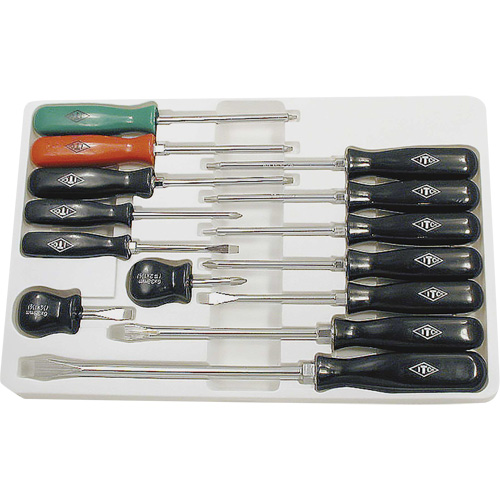 ISD-14 ABS Handle Screwdriver Set, 14, Magnetic Auto-Cam
