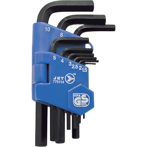JHK-9M Short Arm Hex Key Set, 9 Pcs., Metric Auto-Cam