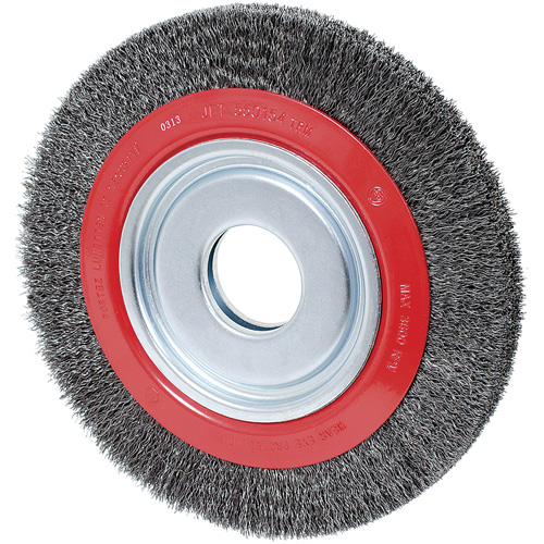 Crimped Wire Wheel, 10" Dia., 0.014" Fill, 2" Arbor Auto-Cam